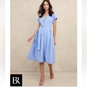 CLOSET CLOSING | Banana Republic NWT Poplin Tie-Waist Midi Dress Passion Flower